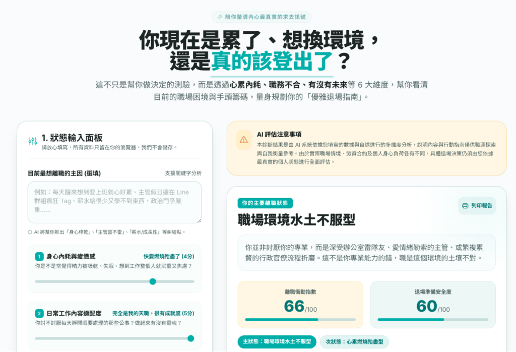 離職狀態診斷工具