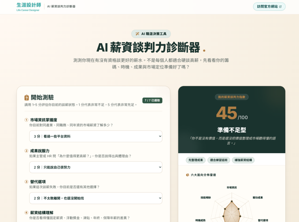 AI 薪資談判力診斷器